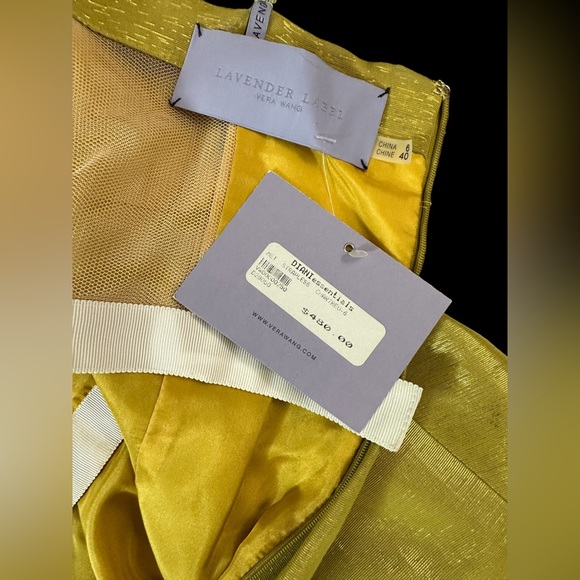 Vera Wang Strapless Chartreuse Mini Dress - Picture 4 of 6